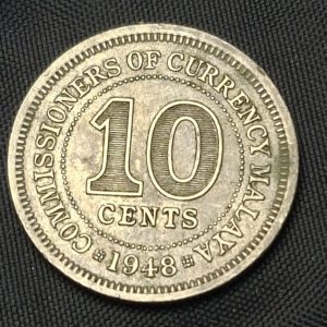 Malaya - 1948 - 10 Cents - Km# 8 - Níquel - XF