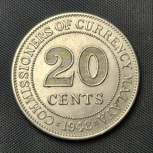 Malaya - 1948 - 20 Cents - Km# 9 - Níquel - XF