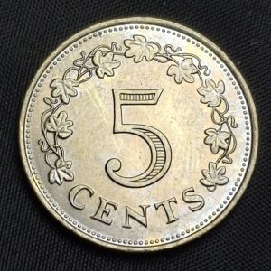 Malta - 1976 - 5 Cents - Km# 10 - Níquel - BU