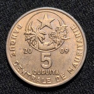 Mauritania - 2009 - 5 Ouguiya - Cobre - Unc