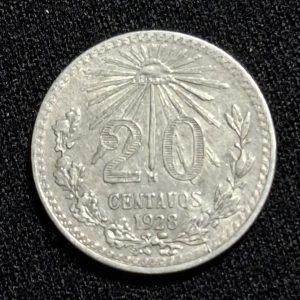 México - 1928 - 20 Centavos - Km# 438 - Plata - XF