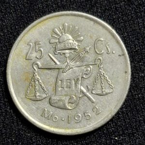 México - 1952 - 25 Centavos - Km# 443 - Plata - XF