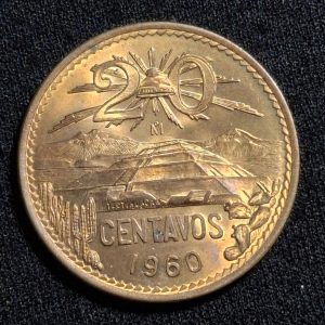 México - 1960 - 20 Centavos - Bronce - BU