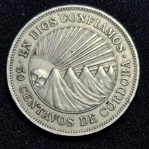 Nicaragua - 1956 - 50 Centavos de Córdoba - Km# 19.1 - Níquel - XF