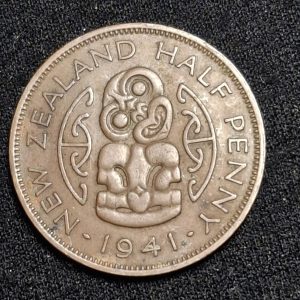 Nueva Zelanda - 1941 - 1/2 Penny - Km# 12 - Cobre - XF