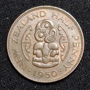 Nueva Zelanda – 1950 – 1/2 Penny – Km# 20 – Cobre – XF