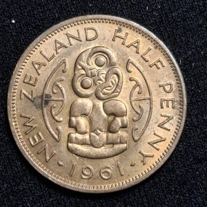 Nueva Zelanda – 1961 – 1/2 Penny – Km# 23.1 – Cobre – AU