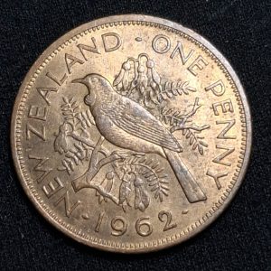 Nueva Zelanda – 1962 – 1 Penny – Km# 24.2 – Cobre – AU
