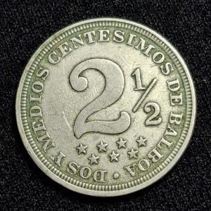 Panamá - 1907 - 2 1/2 Centésimos - Km# 7 - Níquel - VF