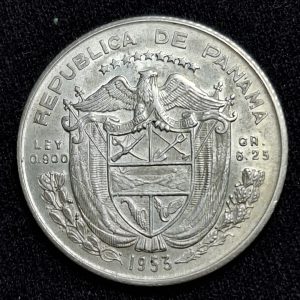 Panamá - 1953 - 1/4 Balboa - Km# 19 - Plata - AU