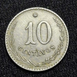 Paraguay - 1900 - 10 Centavos - Km# 7 - Níquel - VF