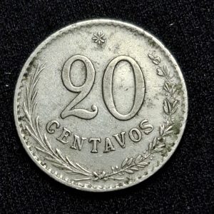 Paraguay - 1903 - 20 Centavos - Km# 8 - Níquel - VF