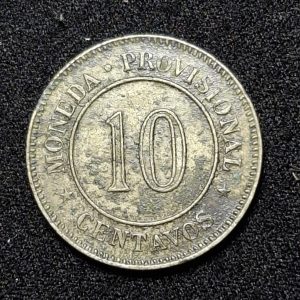Perú – 1879 – 10 Centavos – Km# 198 – Níquel - VF