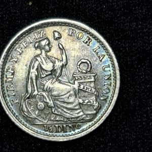 Perú – 1901 – 1/2 Dinero – Km# 206 – Plata – XF