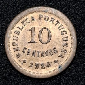 Portugal - 1924 - 10 Centavos - Km# 573 - Alto Valor de Catálogo - Cobre - XF