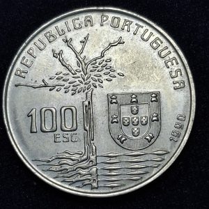 Portugal – 1990 - 100 Escudos – Km# 656 – Níquel - Unc