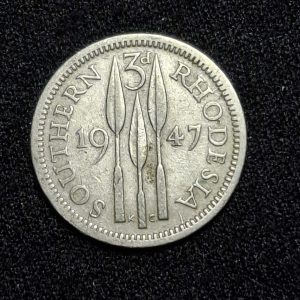 Rodesia del Sur – 1947 – 3 Pence – País Exótico – Níquel – VF