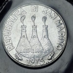 San Marino - 1975 - 100 Liras - Km# 46 - Amor Animal - Acero - BU