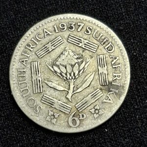 Sudáfrica – 1937 – 6 Pence – Km# 27 – Plata – VF