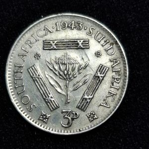 Sudáfrica – 1943 – 3 Pence – Km# 26 – Plata – XF