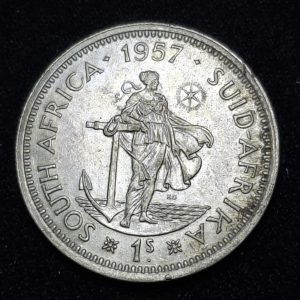 Sudáfrica – 1957 – 1 Schilling – Km# 49 – Plata – XF