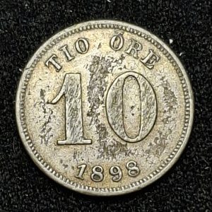 Suecia – 1898 – 10 Ore - Plata - VF