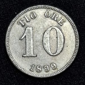 Suecia – 1899 – 10 Ore – Plata - XF