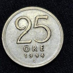 Suecia – 1944 – 25 Ore - Km# 816 – Plata - VF