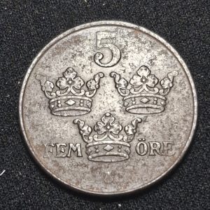 Suecia – 1947 – 5 Ore – Hierro - VF