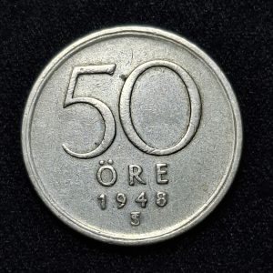 Suecia – 1948 – 50 Ore - Km# 817 – Plata - VF