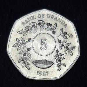 Uganda - 1987 - 5 Schilling - Km# 29 - Acero - Unc