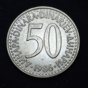 Yugoeslavia - 1986 - 50 Dinara - Km# 113 - Níquel - Unc