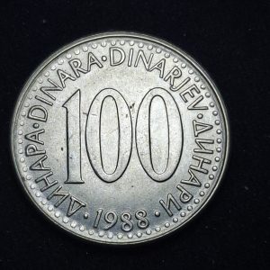 Yugoeslavia - 1988 - 100 Dinara - Km# 114 - Níquel -BU