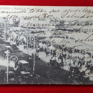 Postal - Uruguay - 1918 - Montevideo - Rambla y Playa Pocitos - Editor: Carluccio