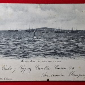 Postal - Uruguay - 1904 - Montevideo - La Bahía con el Cerro - Editor: Carluccio
