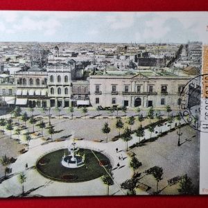 Postal - Uruguay - 1907 - Montevideo - Plaza Matriz - Editor: Strobach