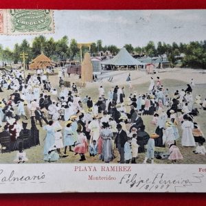 Postal - Uruguay - 1907 - Montevideo - Playa Ramírez - Editor: Strobach