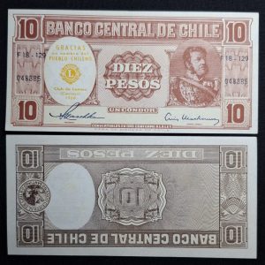 Chile - 1960 - 10 Pesos - Resello "Leones" - Unc