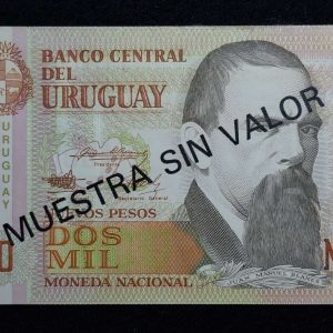 Uruguay - 1989 - Nuevos Pesos 2.000 - Especimen / Muestra sin valor - Muy escaso -