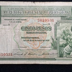 Uruguay - 1935 - 5 Pesos - CR#9.IV.3 - F+