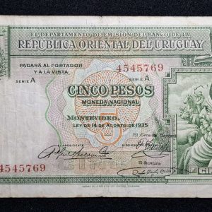 Uruguay - 1935 - 5 Pesos - CR#9.IV.5 - VF