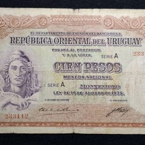 Uruguay - 1935 - 100 Pesos - CR#9.VII.1 - VF