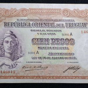 Uruguay - 1935 - 100 Pesos - CR#9.VII.1 - XF