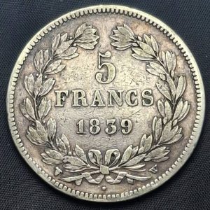 Francia - 1839 - 5 Francos - KM#749 - Plata - F/VF