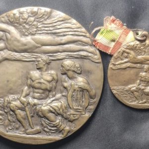 Italia - 1924 - Crucero Italiano en America Latina - Visito Uruguay durante el Regimen Fascista - Modulo Grande 60mm y Chico 30mm