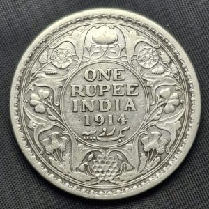 India Britanica - 1914 - 1/2 Rupia - Plata - VF
