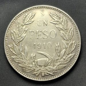 Chile - 1910 - 1 Peso - Plata - VF