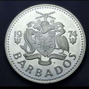 Barbados - 1974 - 5 Dolares - KM#16a - Solo 36.000 acuñadas - Plata - Proof
