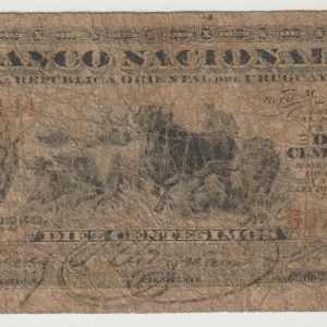 Uruguay - 1887 - 10 centesimos - Banco Nacional - Serie M - G074144 - F-