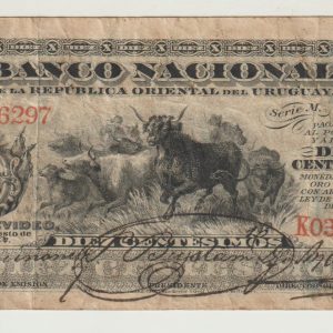 Uruguay - 1887 - 10 centesimos - Banco Nacional - Serie M - K036297 - F+